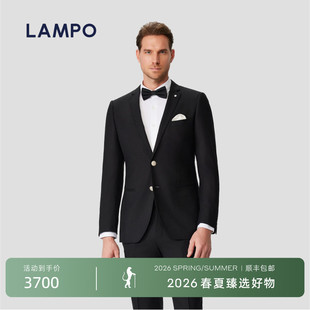 黑色西服外套进口西服套装 蓝豹男士 LAMPO 上衣 羊毛