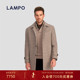 羊毛羊绒 LAMPO 蓝豹男士 翻领羊毛羊绒商务通勤长款 大衣