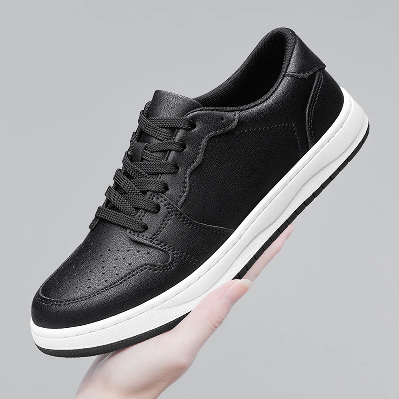 潮牌板鞋男春季新款真皮软底运动小白鞋韩版百搭透气商务休闲男鞋