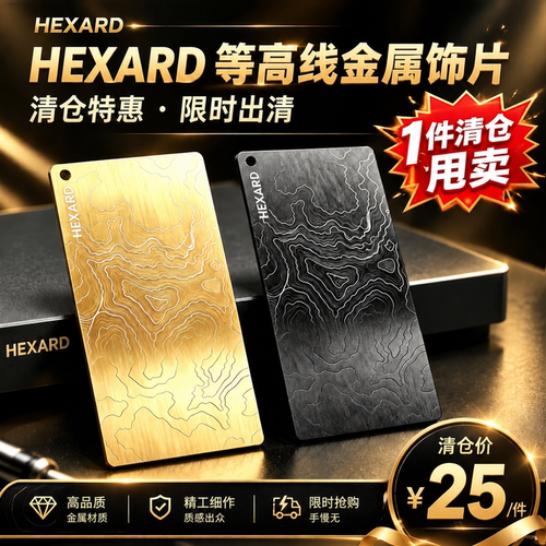 HEXARD等高线金属饰片航模