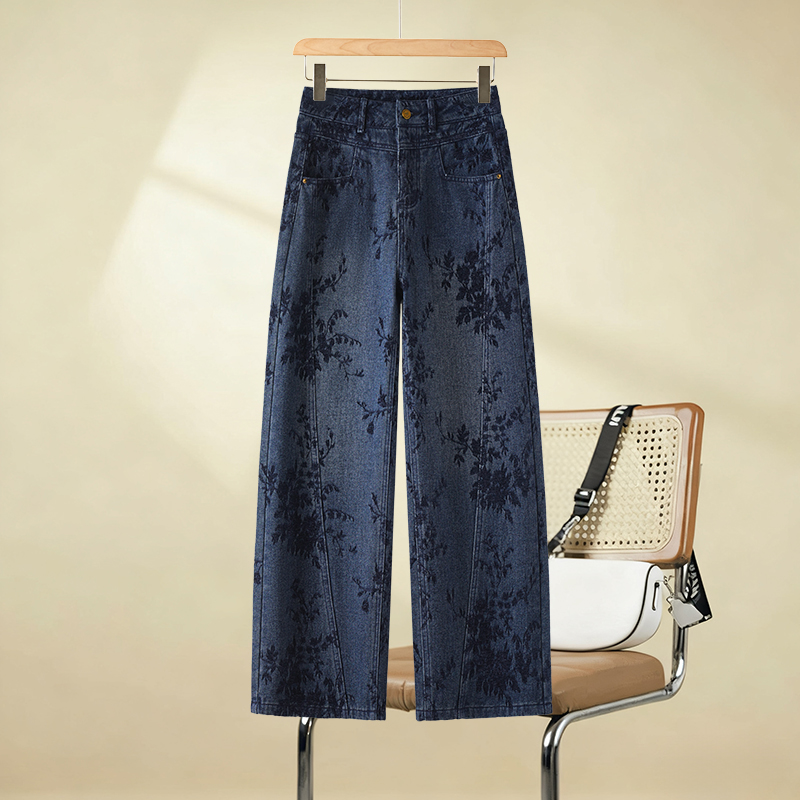 爆款推荐~阔腿牛仔裤女2025春秋