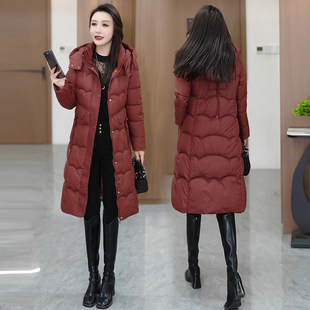 时尚连帽羽绒棉服女冬季新款中长款修身显瘦加厚保暖外套棉袄棉衣