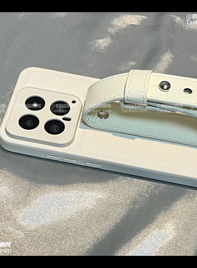 创意设计防摔手拿皮腕带Find X8/X7ultra适用OPPO Reno12/10手机壳7皮质11奶茶白色6全包9pro+保护4/5/k12x套