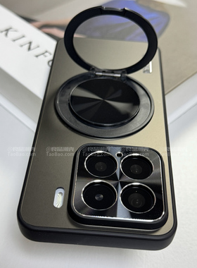 锖灰黑色360度旋转磁吸支架适用K80小米15/14手机壳K60红米K70至尊版TURBO3/Note13/11PRO+/K50/10/12T/civi4