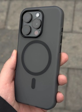 大孔撞色镜头黑色磁吸充电适用K70至尊版K80小米17/15/14T手机壳红米NOTE14亚克力Ultra13PRO+/Turbo4/3/14C