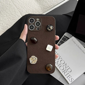 S17 Y78新款 X70pro 小众高级感棕色宝石Y500适用VIVO X100 X200S手机壳S50 S10 S30复古 X300 S15气质S16 S18