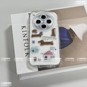 手机壳A5腊肠狗10pro Find Reno15 3女11 7创意透明A1 简约可爱立体滴胶贴纸K12适用OPPO X8S