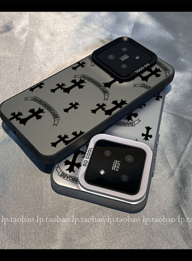 潮牌十字架K12s适用OPPO FIND X8s+手机壳Reno14/11F/6/9大孔13/A53/A2/10pro+炫酷8pro暗黑色5K硅胶5小众a3