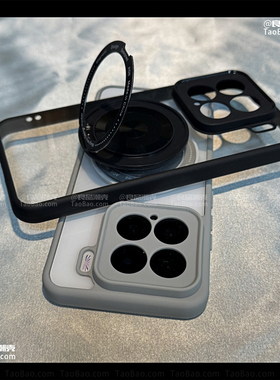 透明钛灰边360°旋转支架K70适用K80小米15/14T手机壳Turbo4全包镜头3红米Note10磁吸12磨砂13PRO+情侣简约男