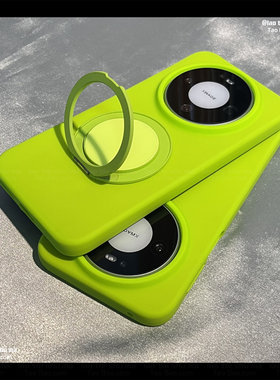 360°旋转支架个性荧光绿适用X9D荣耀X70/400手机壳Magic8/7/300/500/200液态硅胶X60/X50魔术5PRO软糯6/X9B