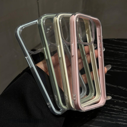 马卡龙多巴胺透明二合一Find X9/X8s+适用OPPO Reno15/14/13手机壳9PRO/X7/6撞色边框A2防摔5K/12双层A3软A58