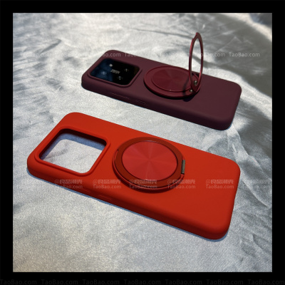 大红色酒红K90适用K80小米17/15/14手机壳13T/K60E红米K70旋转支架液态硅胶Note12PRO+软糯CIVI3防摔5/TURBO4