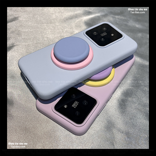 耐脏液态硅胶圆形磁吸支架适用S26+三星Galaxy S25edge/S24 Ultra手机壳S23 FE新款软糯防摔全包小众纯色套