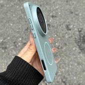 Reno14 K13 Pro手机壳11 湖蓝色磨砂肤感磁吸壳Find Turbo 适用OPPO X7Ultra大孔A5活力版 12F X8S A3i 9薄10