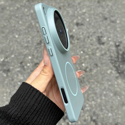 湖蓝色磨砂肤感磁吸壳适用Realme真我GT7PRO手机壳NEO7SE全包镜头加高14pro+大孔x硬C73超薄GT8PRO/c75时尚