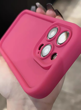 玫红色马卡龙K11适用OPPO Reno15/14/13/12手机壳9pro+纯色10/Find X8S+/A2多巴胺5防摔6气囊X9/7女3硅胶A1x