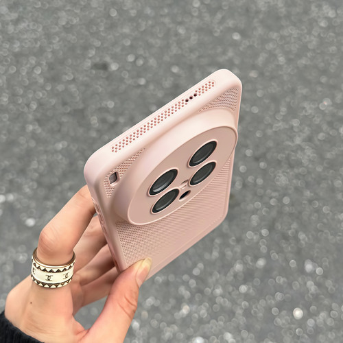 ins樱花粉色散热蜂窝镂空适用小米POCO X8Pro/F8 Ultra手机壳POCOX7/F7/F6/F5PRO全包镜头膜高级感磨砂纯色女