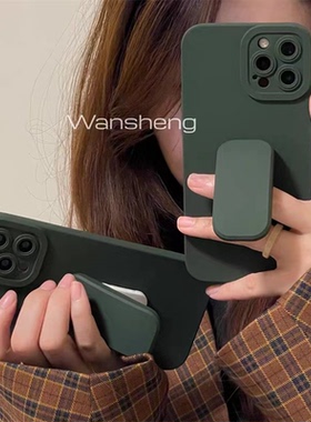 复古绿色适用红魔11/10PRO努比亚Z80/Z70/Z60SPro手机壳Z60推拉支架Z50S Ultra纯色9/6pro+/Z50S Pro全包防摔