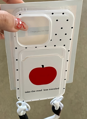 韩系ins波点红苹果适用P70华为nova13/12/7/8手机壳MATE60PRO+女款10新款11查饭卡6/7防摔40e挂绳9白色30/P50