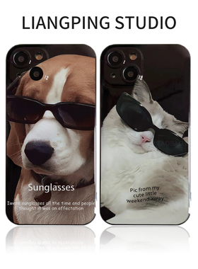 墨镜猫狗情侣适用红米K30/K40S手机壳note12/9/8小米14/13/10至尊版50PRO/K60/K70