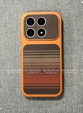 活力橙色边框凯夫拉纹理磁吸壳适用OPPO FindX9手机壳X9PRO高级感VIVO X300PRO全包防摔碳纤维纹理磨砂男日落