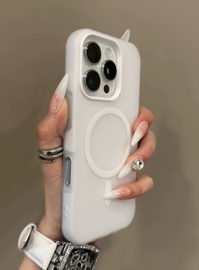 磁吸果冻二合一纯白色适用A56三星S25FE/S24+手机壳S23肤感edge磨砂22Ultr小众A36/A55防摔A26硅胶A05S大孔套