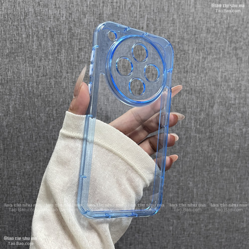 ins蓝色透明亚克力A3适用OPPO FindX8S+手机壳Find X8s全包镜头独立按键气囊防摔凹槽新款简约男女软边硬背板