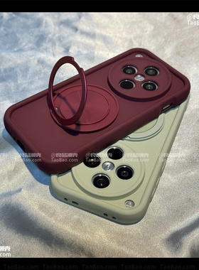 新年款酒红色360°旋转支架适用荣耀400/300/90/80手机壳X40/60SE全包100防摔70PRO畅玩50PLUS磁吸20软10硅胶