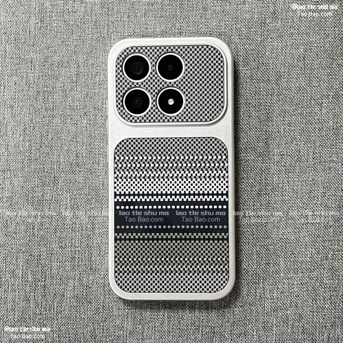 冷淡风银色边框凯夫拉纹理磁吸适用小米17/15/14PRO手机壳17promax/14全包红米K90防摔碳纤维纹理磨砂潮日落