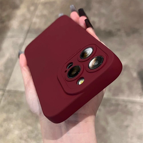 直边梅子色适用小米POCO F8PRO/X8Pro Max手机壳POCOF7 Ultra酒红色F5全包镜头X6防摔软硅胶简约纯色保护套