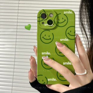 新款绿笑脸FIND X7适用OPPO K13TURBO/Reno14/11/8pro+手机壳A3PRO/A5/96硅胶A72简约A93s/K12/FINDX8S+
