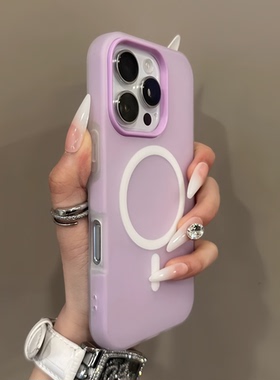 浅紫色高级感磁吸果冻二合一Reno15适用OPPO Find X9PRO手机X8s+/X7 Ultra防指纹防摔X6网红女PRO磨砂雾面套