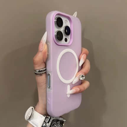 浅紫色高级感磁吸果冻二合一Reno15适用OPPO Find X9PRO手机X8s+/X7 Ultra防指纹防摔X6网红女PRO磨砂雾面套