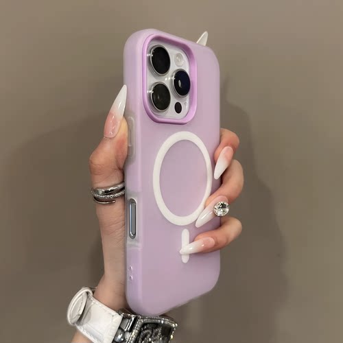 浅紫色高级感磁吸果冻二合一Reno15适用OPPO Find X9PRO手机X8s+/X7 Ultra防指纹防摔X6网红女PRO磨砂雾面套