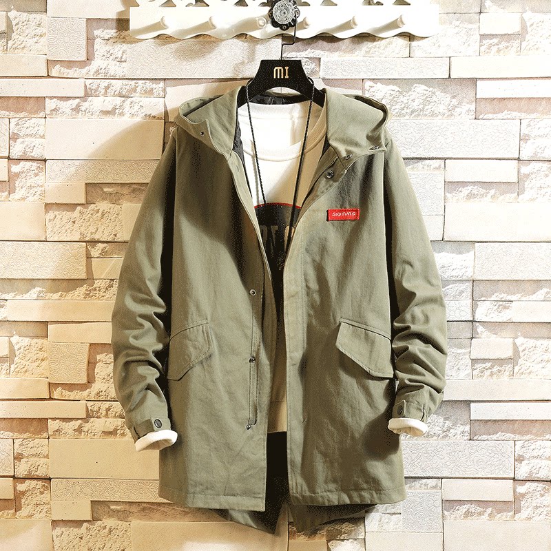 Teenagers coat 2019 spring and autumn new pattern Korean Edition fashion Trend Windbreaker student leisure time Hooded Jacket manin the Men's clothing, Jacket  category - from Buy2taobao.com to provide professional Taobao agent buy service