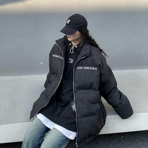 cemoliqiu美式褶皱设计棉服男女秋冬加厚oversize宽松外套ins潮