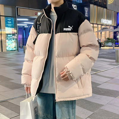 奥莱专柜羽绒棉服男士立领拼色