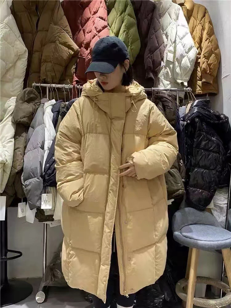 三公主 TY 1980韩版休闲宽松大码加厚长款棉被连帽羽绒服女