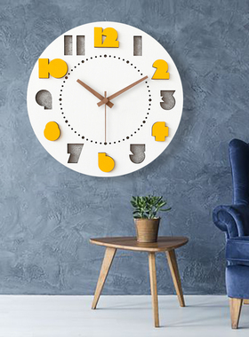 创意时尚钟表免打孔个性简约挂墙挂钟客厅北欧大气家用超静音时钟