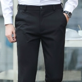 Демисезонные штаны, эластичный тонкий мужской костюм, облегающий крой, свободный прямой крой