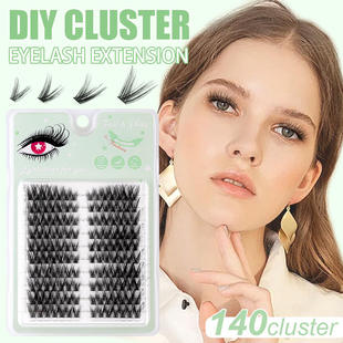 140 false densely 16mm curled clusters eyelashes