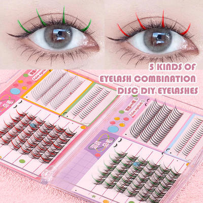 Colored false eyelashes with elongated tail彩色睫毛眼尾加长