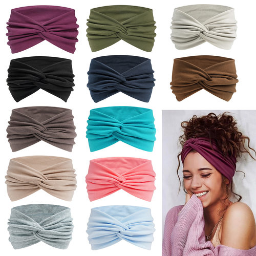 Cross solid color headscarf 15cm headband Bohemian style发带