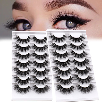 7 pairs of thick curled, grafted eyelashes, false eyelashes