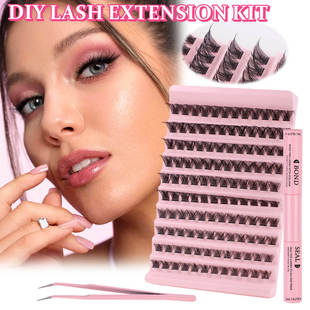 120 clusters of 8-16mm eyelashes with DD curvature假睫毛套装