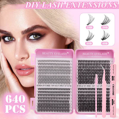 640 clusters of thick false eyelashes, D-curve欧美毛假睫毛