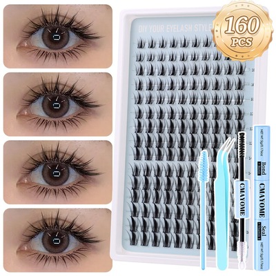 160 clusters of single dense segmented false eyelashes假睫毛