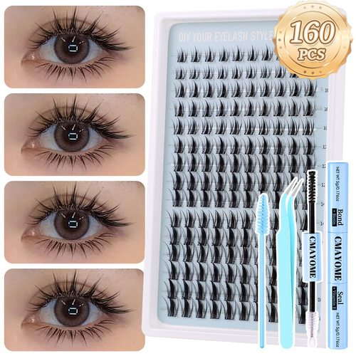 160 clusters of single dense segmented false eyelashes假睫毛