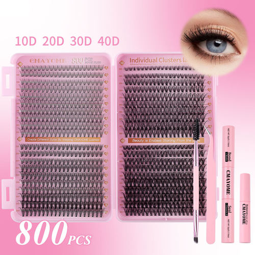 800clusters of thick D-curve glue set 8-18mm false eyelashes