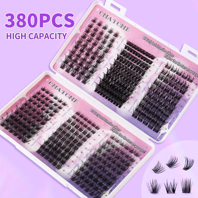 Fake eyelashes 380 clusters mixed with glue tool set假睫毛